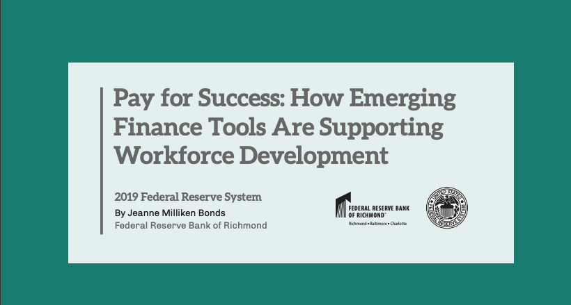 Pay for Success: How Emerging Finance Tools Are Supporting Workforce Development